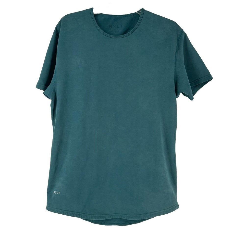BYLT Drop Cut Lux Shirt Mens Size M Green Bodybuilding T-Shirt Gym Short Sleeve